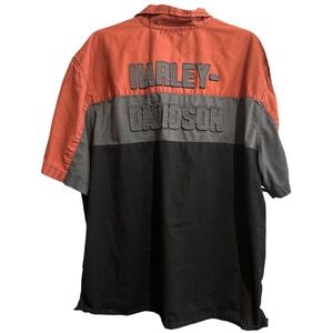 Harley Davidson Biker Mens 2XL‎ Motorcycle Shirt Short Sleeve Button Up Pocket